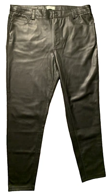 KENSIE Talla 14 Poliuretano Vaqueros Imitación Cuero Negro Nuevo Con Etiquetas Foto 1 de 4