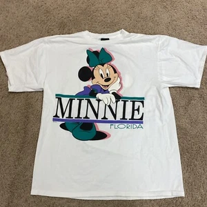 Vintage Micky Unlimited Minnie Mouse T-shirt Double Side USA DISNEY XL - Picture 1 of 13