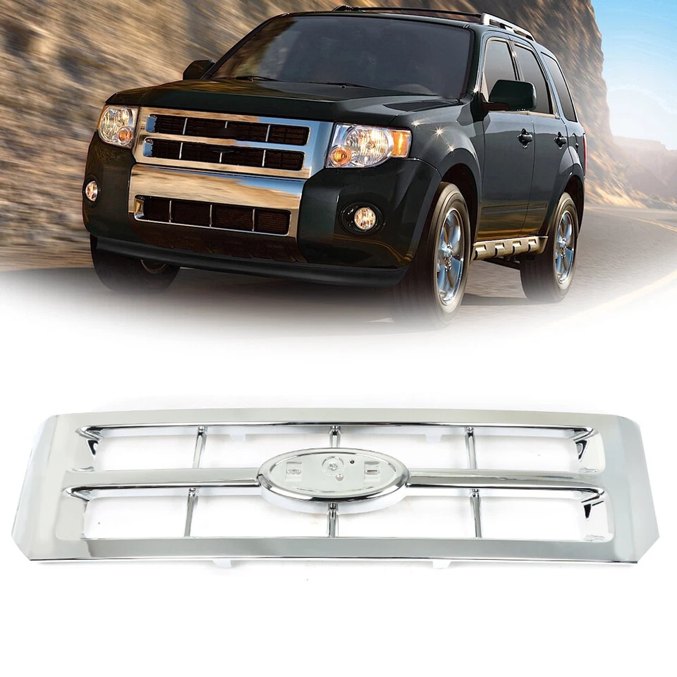 For Ford Escape 2008-2012 8L8Z8200CA Chrome Front Upper Bumper Grille Grill - Image 1 of 4