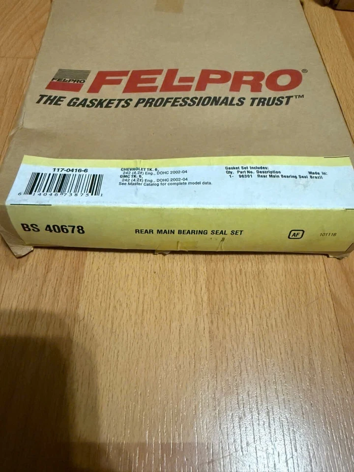 Kit de vedação do virabrequim traseiro Fel-Pro BS 40678 para Chevy Trailblazer 2002-2009 - Imagem 1 de 1
