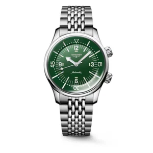 Longines Legend Diver Green Dial 39mm Stainless Steel Watch L37644066 - Picture 1 of 1