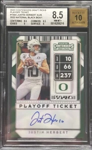 Contenders Draft Picks #104 Justin Herbert 2020 caja negra 1/1 BGS 8,5 - Imagen 1 de 2