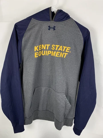 Kent State University Under Armour Equipment Hoodie Small Loose Grey Blue Flash Cover