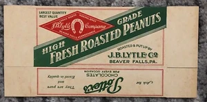 Roasted Peanuts Box Antique JB Lytle Beaver Falls PA NOS Original Unused 1900s - Picture 1 of 6