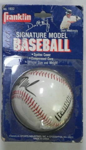 DON MATTINGLY SIGNATURE MODEL BASEBALL FRANKLIN 1932 Cover
