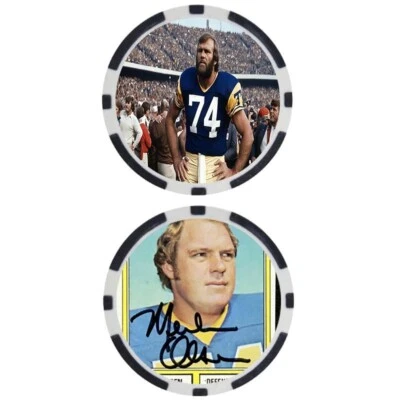 Merlin Olsen SIGNED Poker Chip - Top 100 NFL Football Player - Image 1 of 2