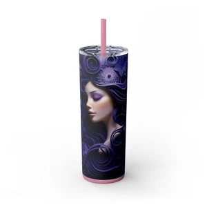 Vasos abstractos de ilustración floral para mujer únicos obras de arte taza de vaso - Imagen 1 de 33