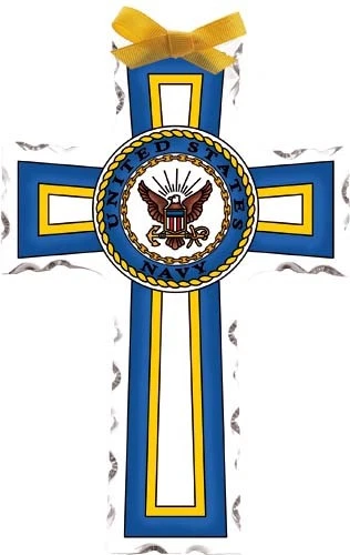 Joan Baker Suncatcher Vidrio Artístico Pintado a Mano Marina de los Estados Unidos Cruz Luz de Té NUEVO artículos   Foto 1 de 1