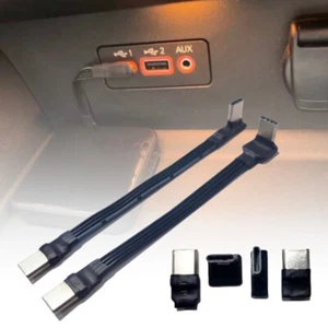 Flat USB C to USB C Male Data Cable 90 Degree Connectors for Gadgets - Picture 1 of 85