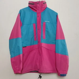 Vintage MONTBELL Gore-Tex Jacket Size L Pink Blue Multicolor Colorblock - Picture 1 of 24