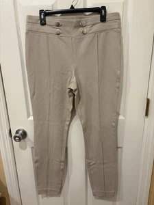 INC Pull-On-Hose schmales Bein silberne Nieten Akzente in der Taille beige Größe Damen 12 - Bild 1 von 6