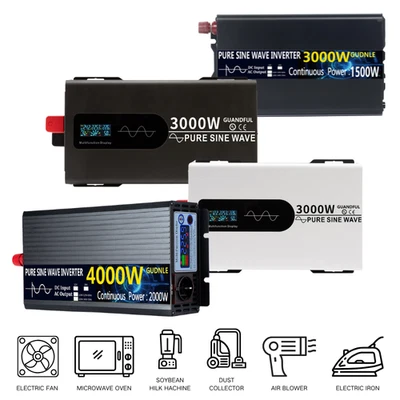 MARKENFREI 12V 24V 230V Reiner Sinus-Wechselrichter Converter Remote Off Grid 3000W-6000W