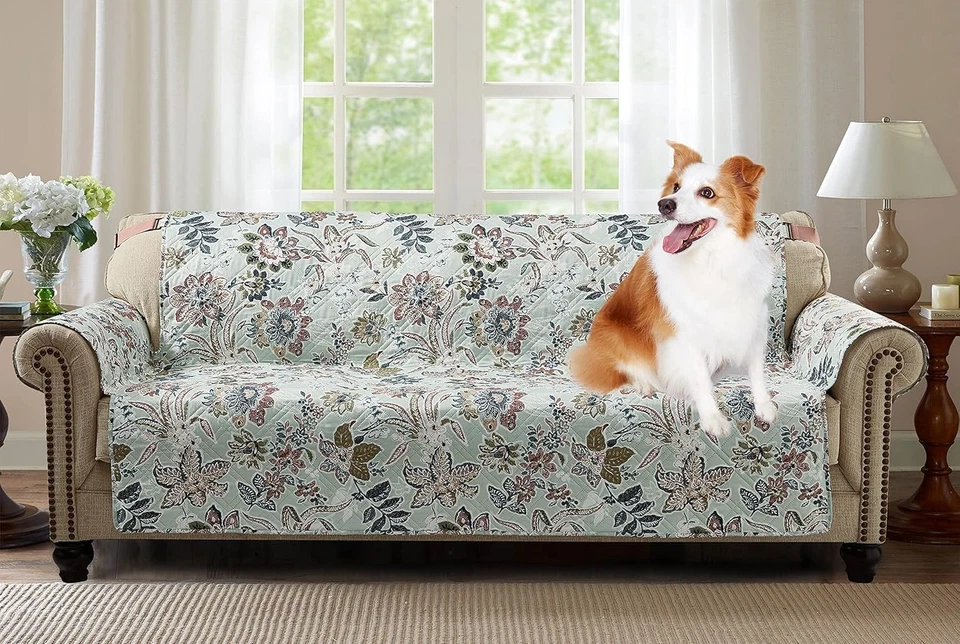 Sofá Brilliant Sunshine Beautiful Burgundy Flowers 78 tamanho grande, verde  - Imagem 1 de 4