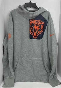 Chicago Bears NFL Team Apparel Nike Heather Gray  Hoodie Men's XXL - Picture 1 of 11