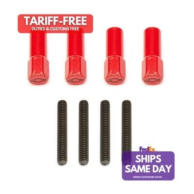 Proform 141-602, Set of 4 Mini Valve Cover Nuts Red Bowtie Emblem Performance Pa - Image 1 of 4