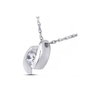 0,33ct G SI1 Rundschliff Erdabbau Zertifiziert Diamant 14K Gold Solitär Anhänger - Bild 1 von 3