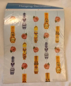 Tiki Mug Garland Luau Hawaiian Summer Luau Beach Party Decoration 19 ft Long - Picture 1 of 4
