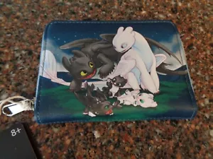 How To Train Your Dragon Toothless & Light Fury Babies Zip Wallet Loungefly NWT - Picture 1 of 10