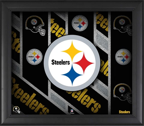 Pittsburgh Steelers Framed 15" x 17" Team Threads Collage Cover