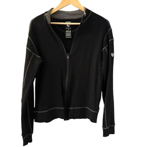 Chaqueta Kuhl Para Mujer Negra 100% Lana Merino Cremallera Completa con Bolsillos Defectos Talla M - Imagen 1 de 6
