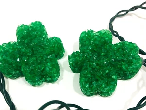 VTG St Patrick's Day Irish Shamrock String Light 10 Lights 11 Ft Works Party Bar - Picture 1 of 7