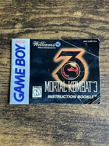 Gameboy Mortal Kombat 3  Authentic Original Instruction Manual/Booklet Only