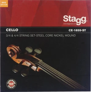 Cello String Set CE-1859-ST 4/4 & 3/4 Steel Core Nickel Wound Medium [EU stock] - Picture 1 of 3