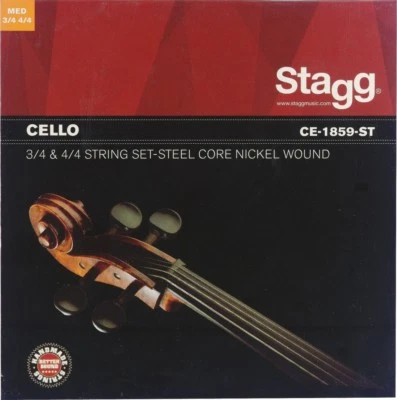 Cello String Set CE-1859-ST 4/4 & 3/4 Steel Core Nickel Wound Medium [EU stock] - Image 1 of 3