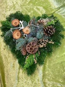 T19. 6. Grabschmuck Gesteck Herz Totensonntag Gedenken Grabgesteck Allerheiligen - Bild 1 von 3