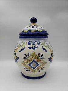Maxcera Blue Talavera Canister/cookie Jar 6"x  11½"  - Picture 1 of 10