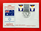 1986 STATE VISIT BY CHAIM HERZOG SPECIAL GUTTER PAIR MELBOURNE COVER