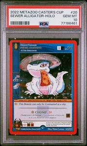 2022 MetaZoo Holo Caster’s Cup SEWER ALLIGATOR PSA GEM MINT 10 - Picture 1 of 2