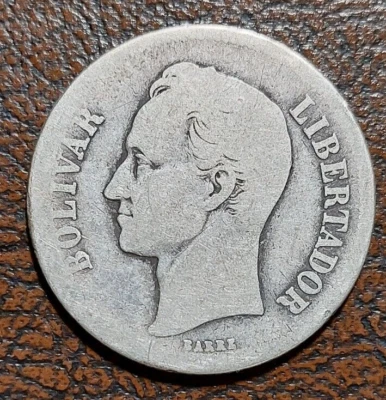 1929 Venezuela 2 Bolívares Silver Coin - 1103 - Image 1 of 2