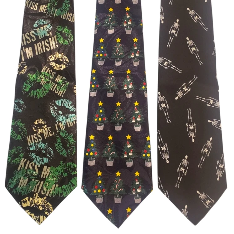 St Patrick's Day Christmas Halloween Tie #15A - Lot of 3 Novelty Neckties NWT - Image 1 of 1