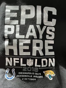 2016 NFL LDN Colts Jaguars Black Pullover Hoodie Epic Plays Here Men's XL - Picture 1 of 5