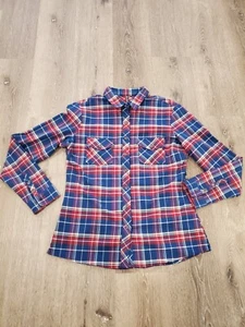Kuhl Shirt Women's Blue Red Size Large Plaid Flannel Outdoor Hiking - Picture 1 of 14