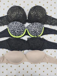 Lot of 4 strapless Bras 32b Victorias secret pink - Picture 1 of 9