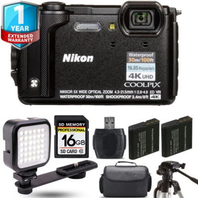 Nikon COOLPIX W300 Camera (Black) + Extra Battery + 1 Yr Warranty - 16GB - Image 1 of 4