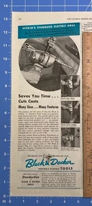 Vintage Print Ad Black and Decker Portable Electric Tools Drill 13.5" x 5.25" - Picture 1 of 1