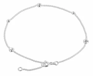 Fußkette 925 Silber mit Herzen und Kugeln  - Imagen 1 de 1
