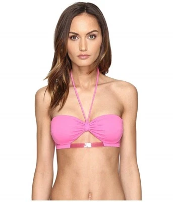 Top de bikini bandeau de plástico para mujer La Perla 166625 rosa talla 34C Foto 1 de 3