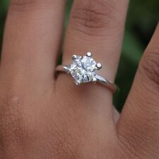 Classic Round Cut Moissanite 10K Gold Promise Ring Antique Gift Jewelry For Her