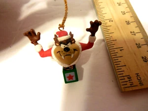 Vintage Taz in Jack in box WB Looney Tunes Mini Christmas Holiday  Ornament 97 - Picture 1 of 5