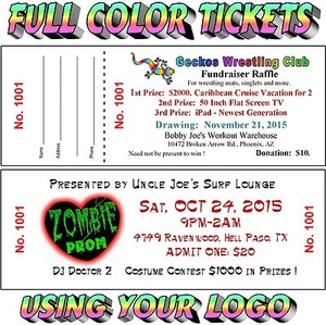 FULL COLOR 300 RAFFLE-Event-Door-Admission TICKETS Heavy Stock Money Fundraiser - Picture 1 of 6