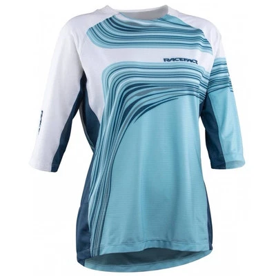 Camiseta feminina de bicicleta RaceFace Khyber manga 3/4 tamanho pequeno UPF 50 - Imagem 1 de 4