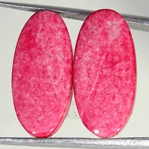 Par de cabujones de tulita natural de 18,30 quilates con forma de piedras preciosas sueltas tamaño ovalado 10x22x3 mm - Imagen 1 de 5