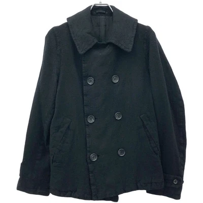 Comme des Garcons Homme 2008AW lana a rayas retráctiles abrigo HB-J084 negro SS ITVXQWM Foto 1 de 4