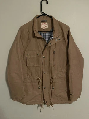 Chaqueta utilitaria Brooks Brothers 1818 caqui beige algodón encerado - grande para hombre Foto 1 de 4