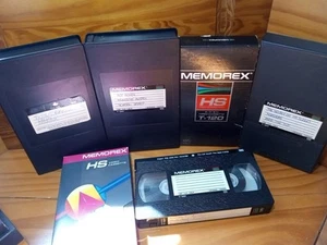 Memorex HS T-120 VHS! 6 Tape Lot! Plastic Hard Cases! Vintage!! Tested! - Picture 1 of 14