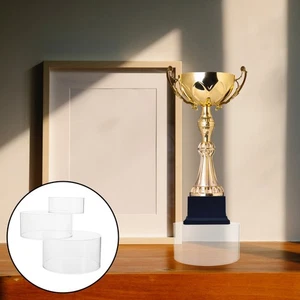 6 Pcs Clear Round Nesting Pedestal Shelf Acrylic Risers Display Stands - Picture 1 of 12